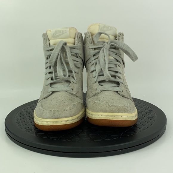 Nike Dunk Sky Hi Gray Hidden Wedge High Top Suede 528899-003 Women's Size 7 - Picture 2 of 12